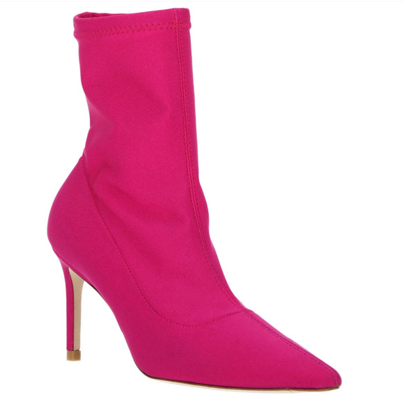 Stuart Weitzman Women's Stuart 75 Stretch Bootie Size 7.5 Pink Magenta NWOB - Picture 1 of 13